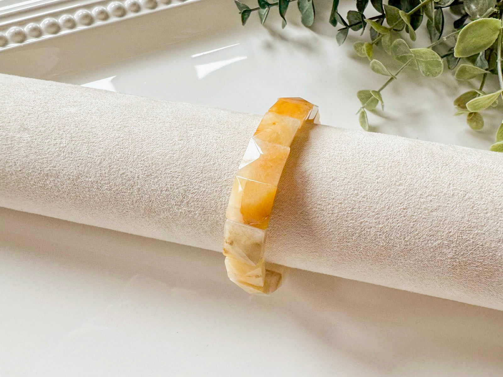 Faceted Square Crystal Bangle Bracelet