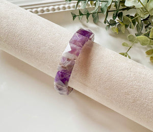 Faceted Square Crystal Bangle Bracelet