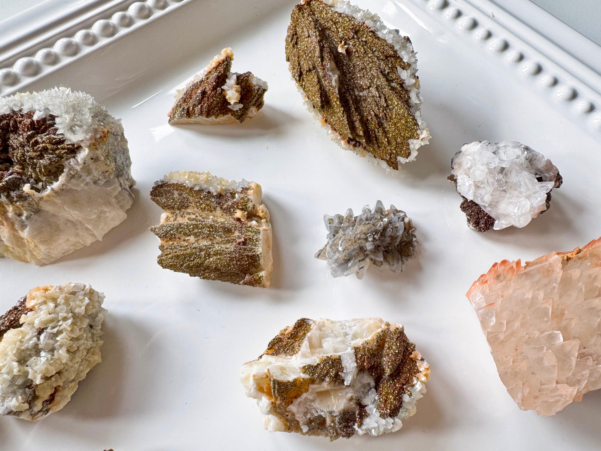 Feather Angel Wing Calcite with Iron & Pyrite || Hubei, China