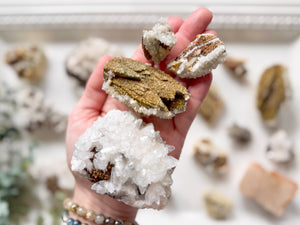 Feather Angel Wing Calcite with Iron & Pyrite || Hubei, China