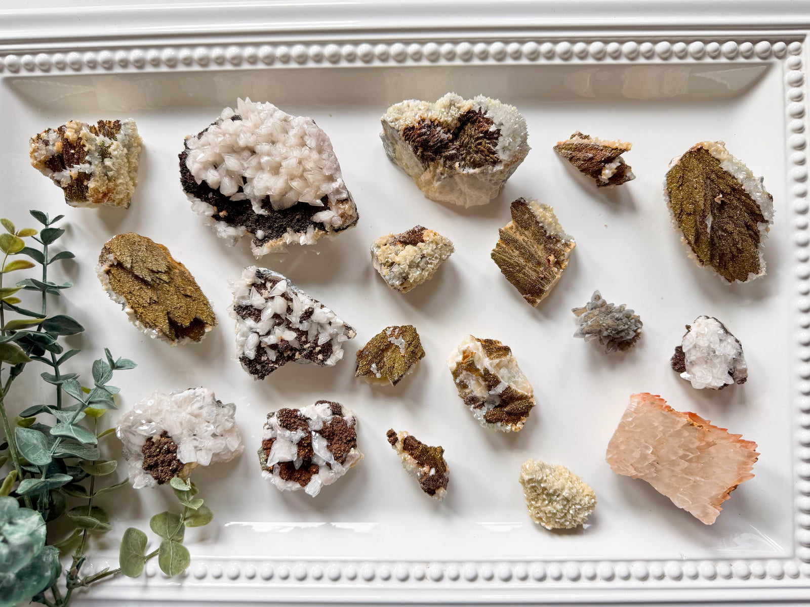 Feather Angel Wing Calcite with Iron & Pyrite || Hubei, China