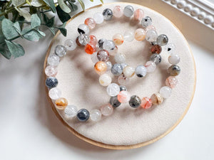 Fire & Diamond Quartz 10mm Beaded Bracelet