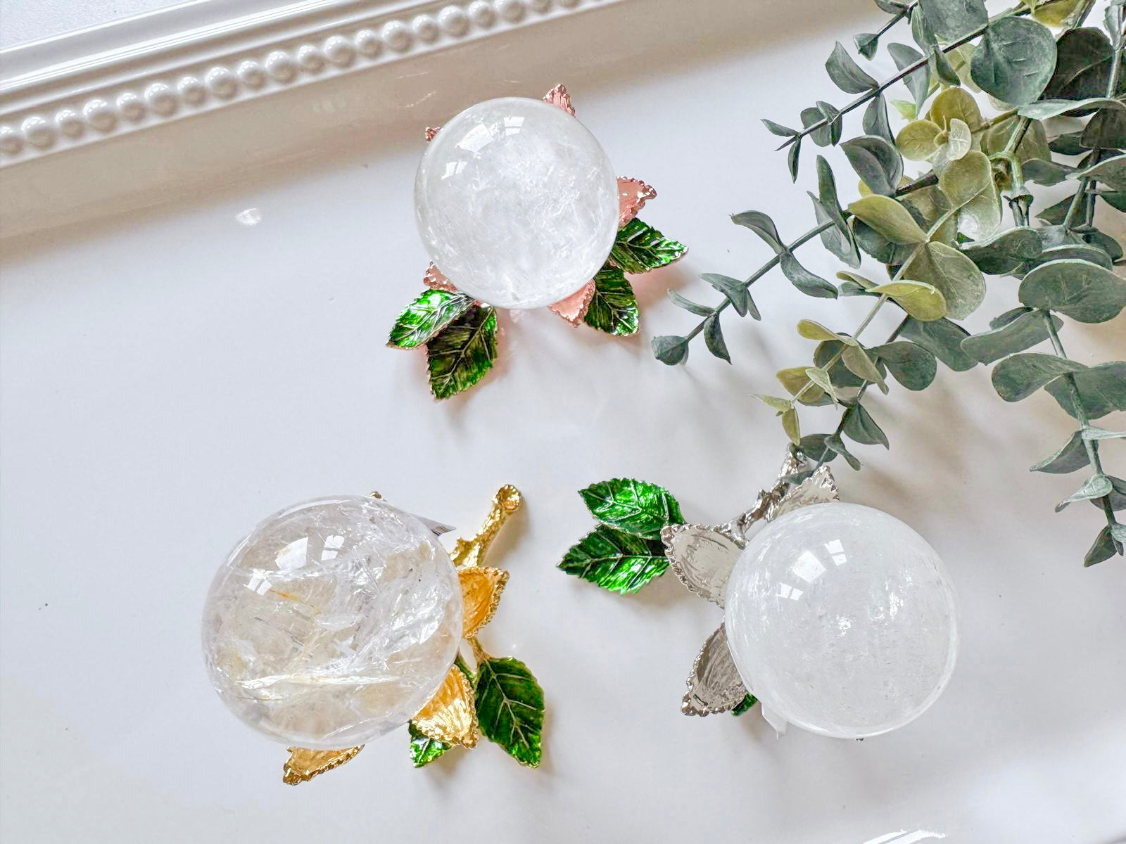 Floral Metal Sphere Stand