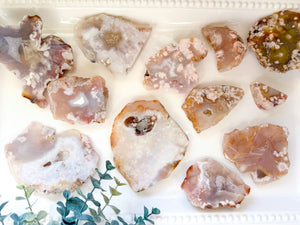 Flower Agate Raw & Polished Free Form Slab