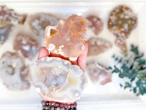 Flower Agate Raw & Polished Free Form Slab