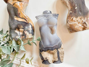 Fluorescent Volcanic Agate Goddess Body Carving
