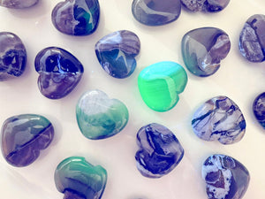 Fluorescent Volcanic Agate Heart || Small || UV Reactive