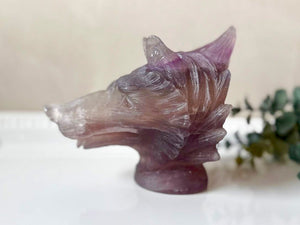 Fluorite Dire Wolf Carving