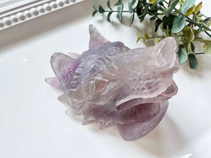 Fluorite Dire Wolf Carving