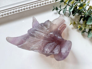 Fluorite Dire Wolf Carving