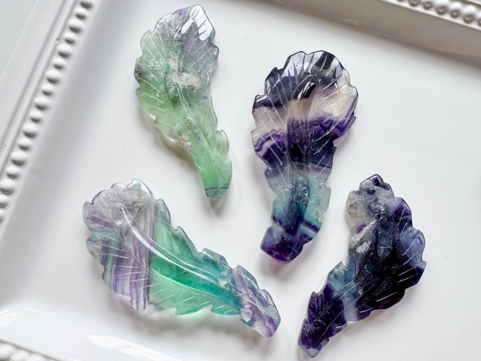 Fluorite Feather Carving