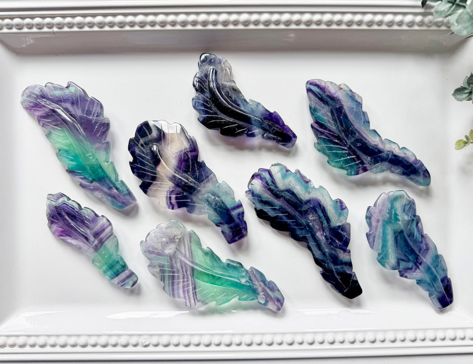 Fluorite Feather Carving