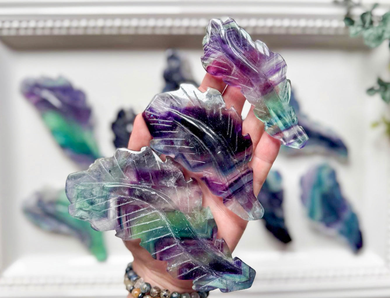 Fluorite Feather Carving