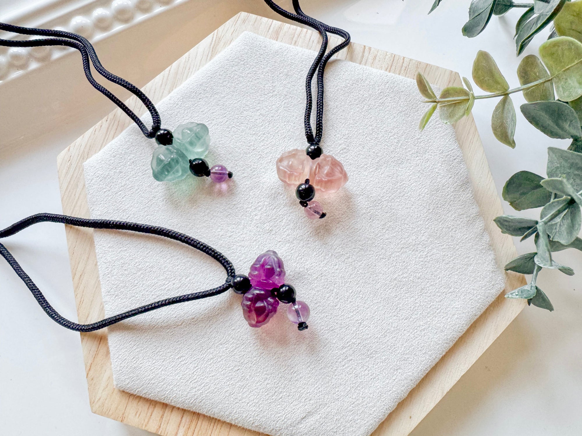 Fluorite Vajra Dorje Phurba Pestle Pendant Necklace