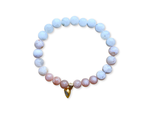 Friendship Bracelets || Labradorite, Iolite, Onyx, Peach Moonstone, Flower Agate & Rainbow Moonstone Pair || Gold Magnetic Heart || Reiki Infused