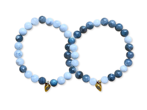 Friendship Bracelets || Labradorite & Rainbow Moonstone || Gold Magnetic Heart || Reiki Infused