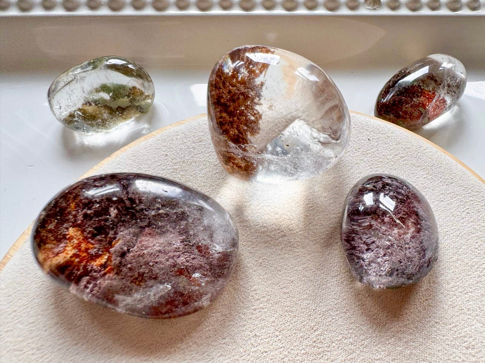 Garden Quartz Lodolite Lens || AAA || Brazil