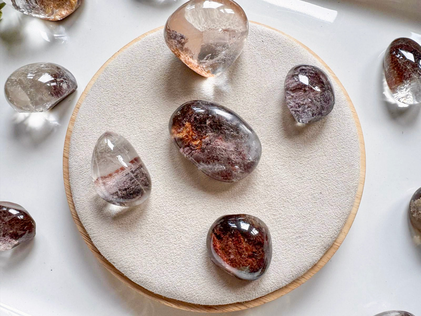 Garden Quartz Lodolite Lens || AAA || Brazil