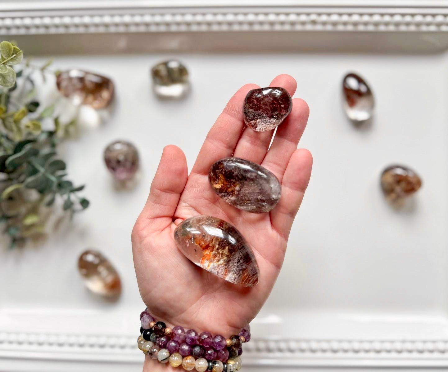 Garden Quartz Lodolite Lens || AAA || Brazil