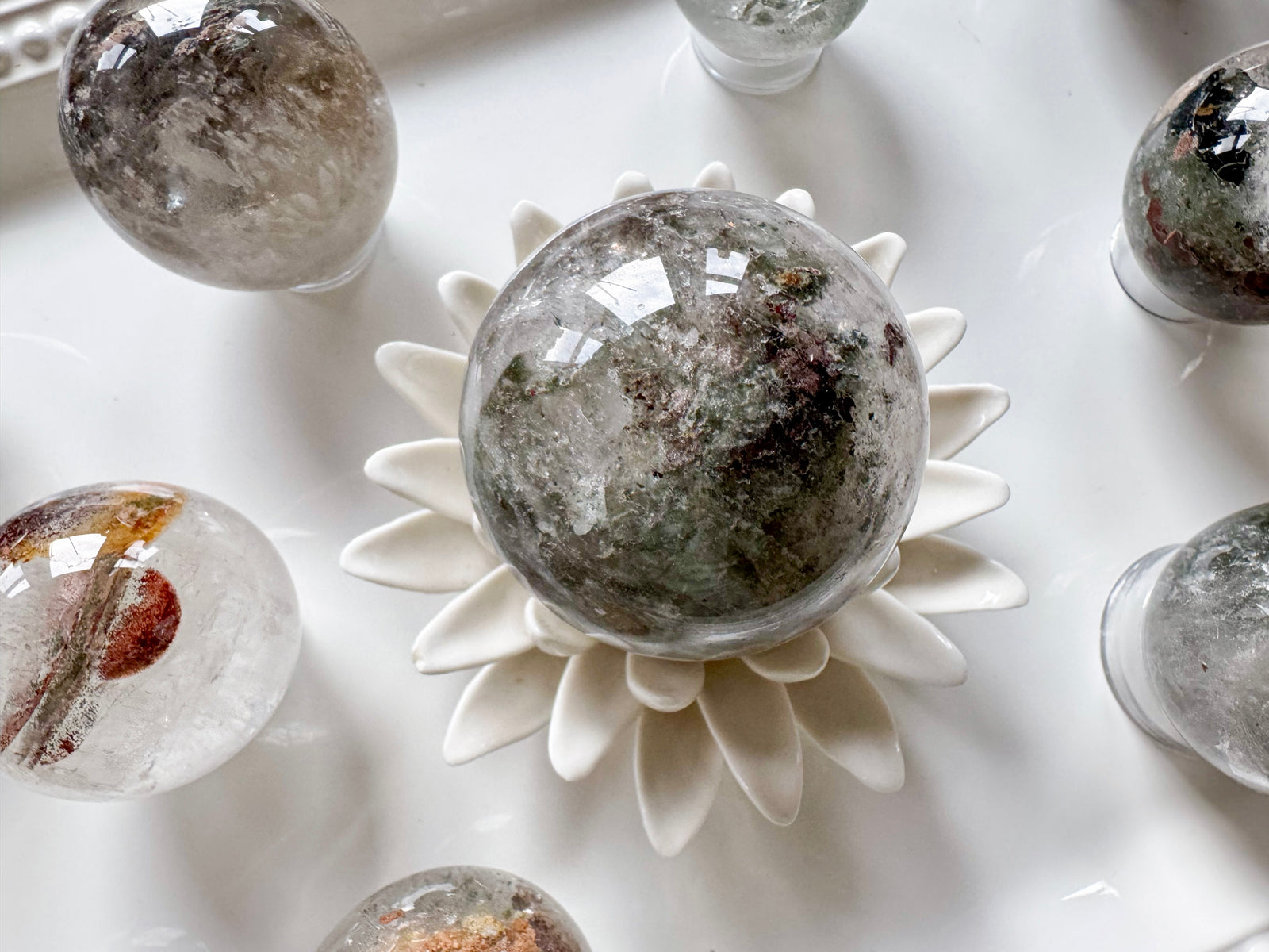 Garden Quartz (Lodolite) Sphere