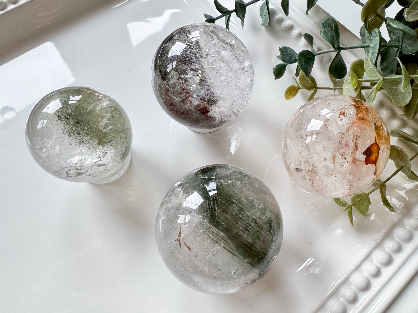 Garden Quartz (Lodolite) Sphere