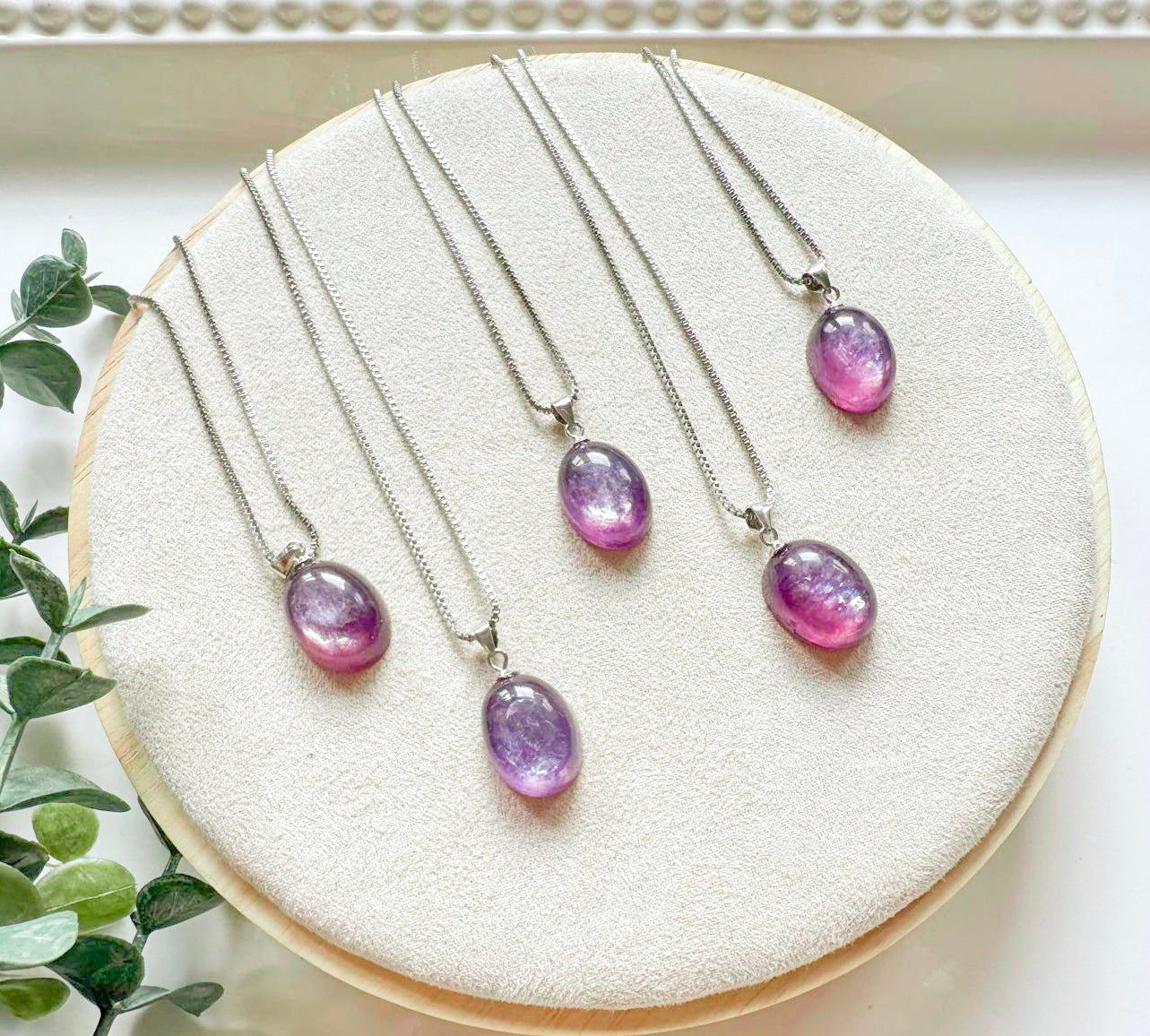 Gem Lepidolite Oval Necklace