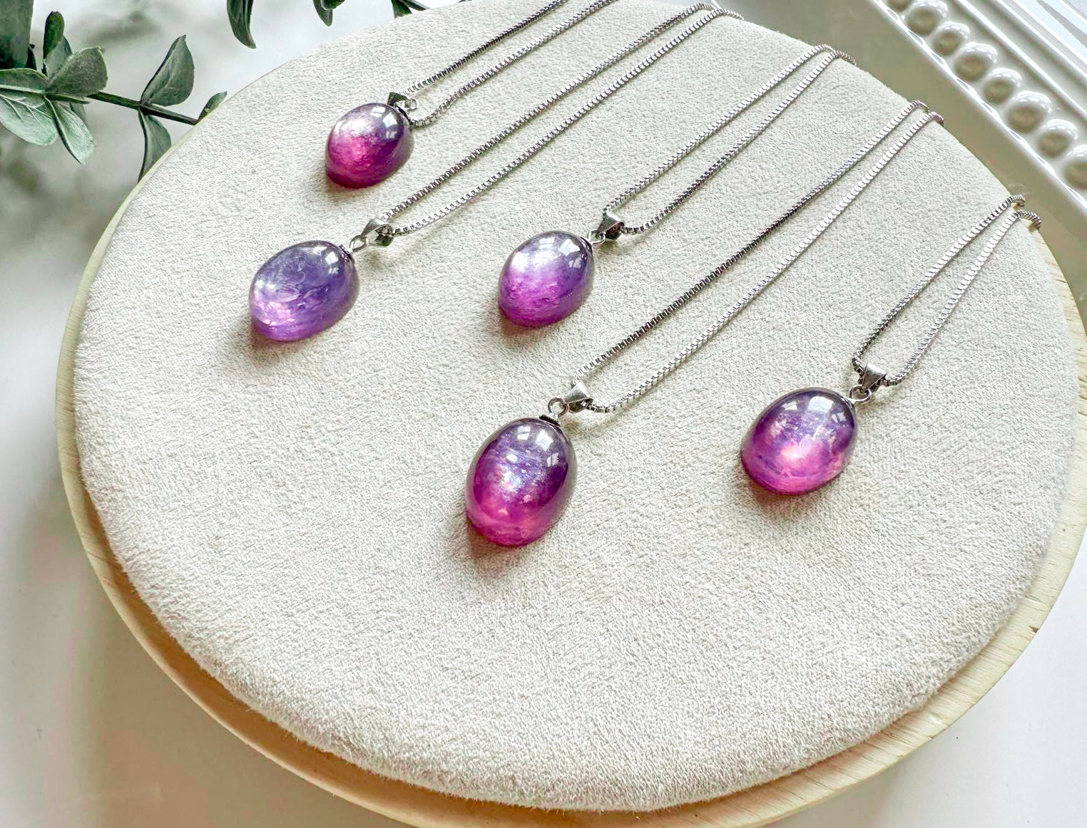 Gem Lepidolite Oval Necklace