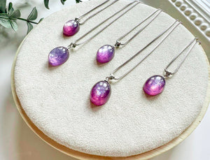 Gem Lepidolite Oval Necklace