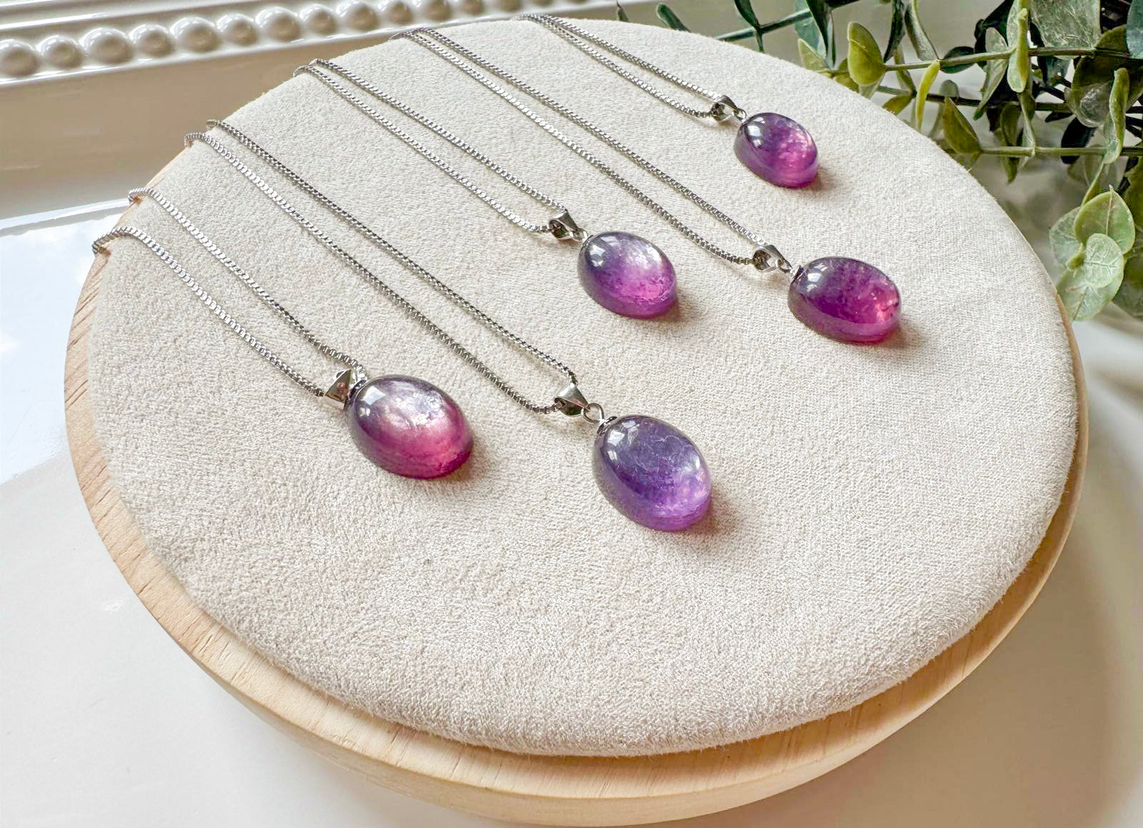 Gem Lepidolite Oval Necklace