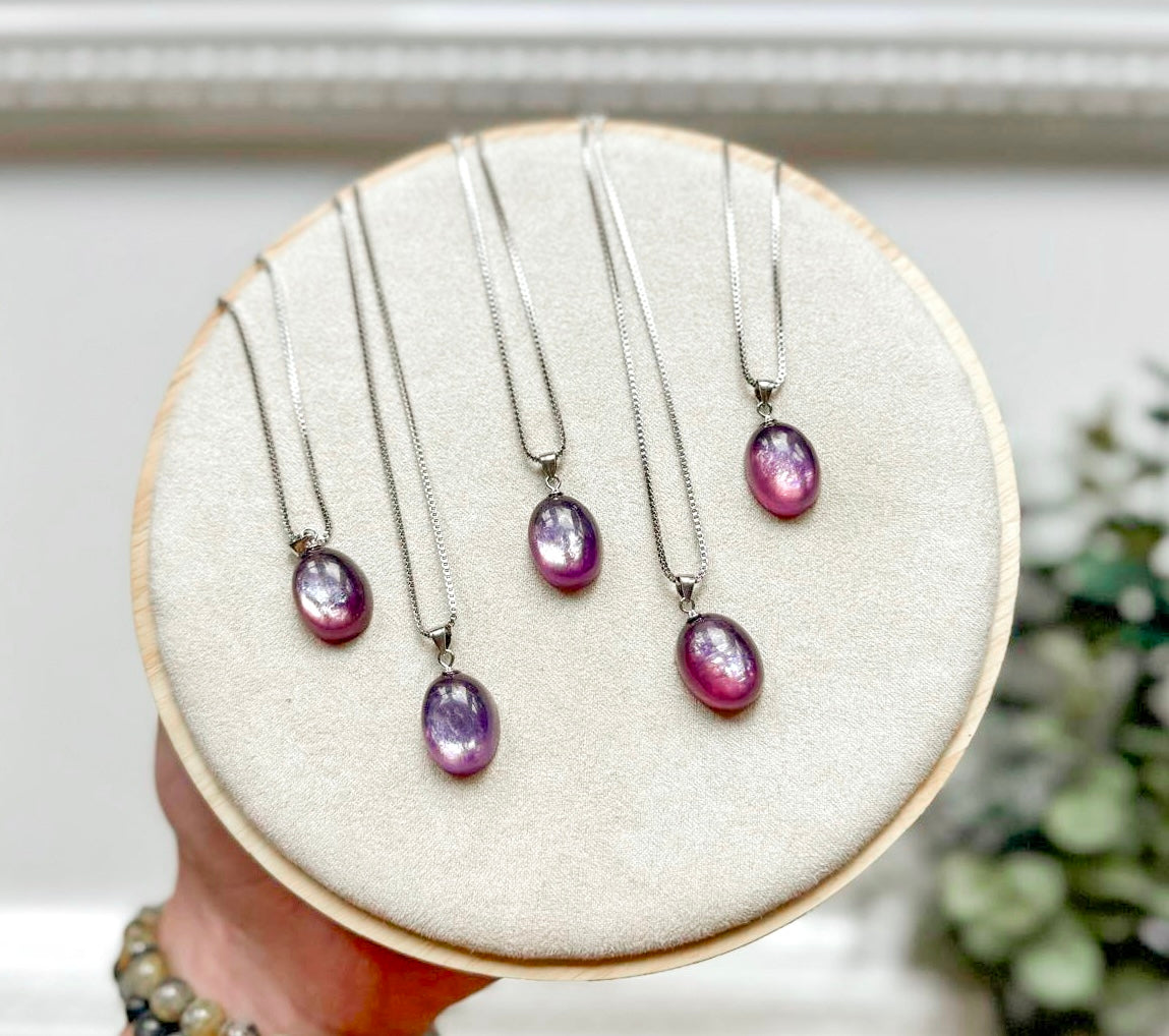 Gem Lepidolite Oval Necklace