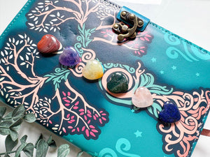 Goddess Tree of Life Journal with Crystal Mini Hearts