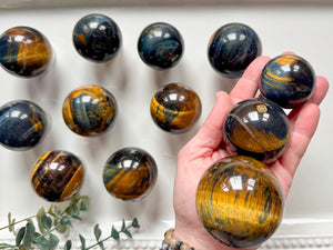 Gold & Blue Tiger Eye Sphere