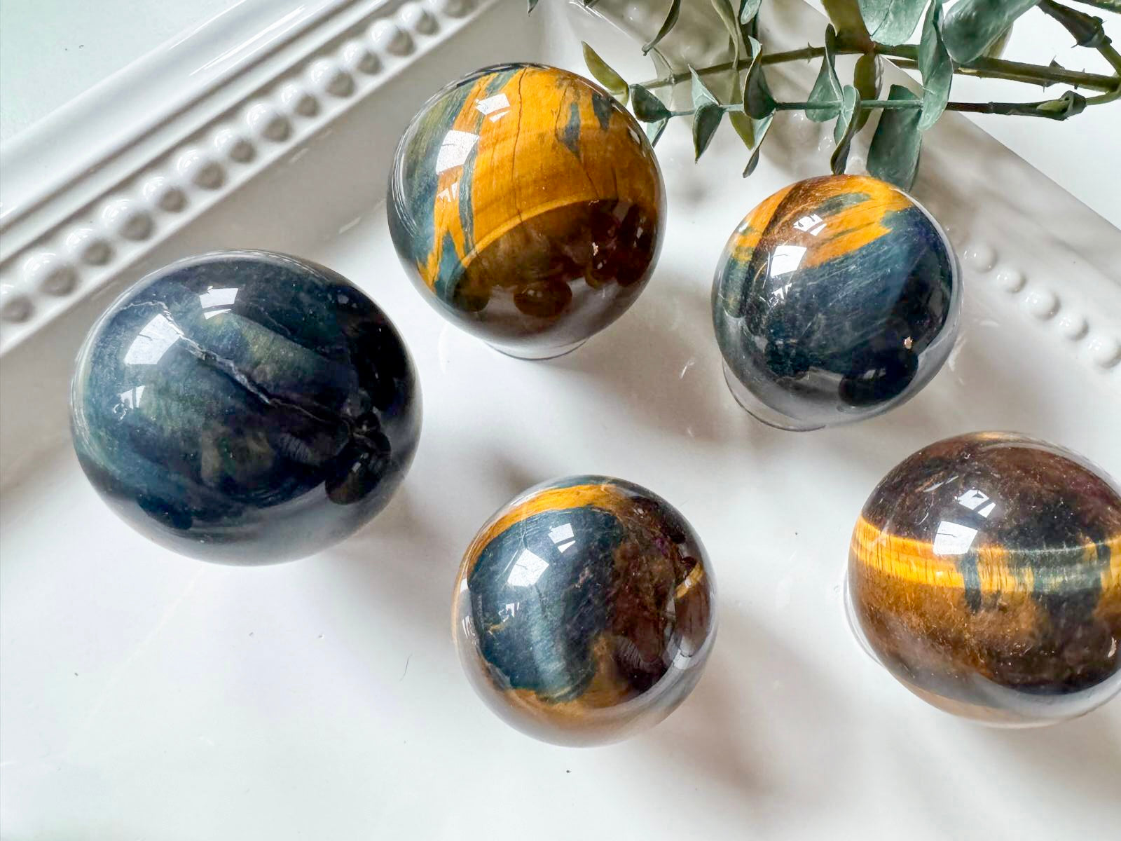 Gold & Blue Tiger Eye Sphere