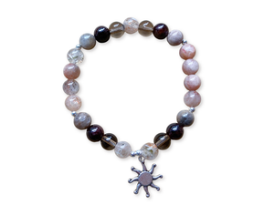 Gray Moonstone, Sunstone, Garnet & Smoky Quartz || Reiki Infused