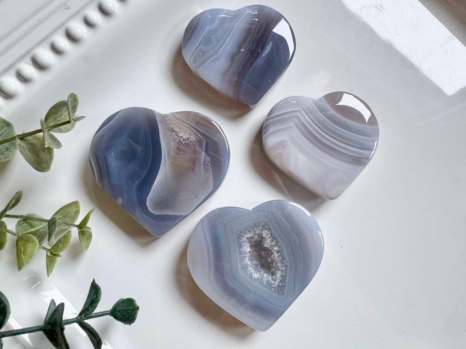 Gray Banded Agate Heart
