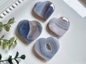 Gray Banded Agate Heart