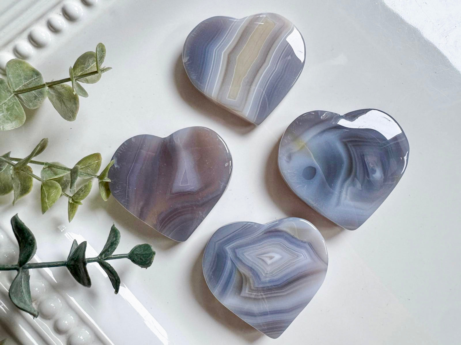Gray Banded Agate Heart

