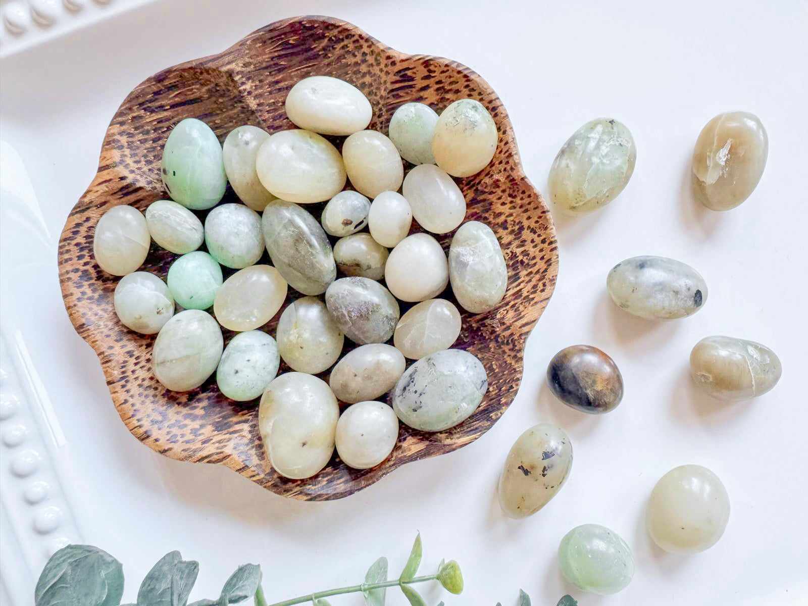 Green Moonstone (Garnierite) Round Tumbled Stone