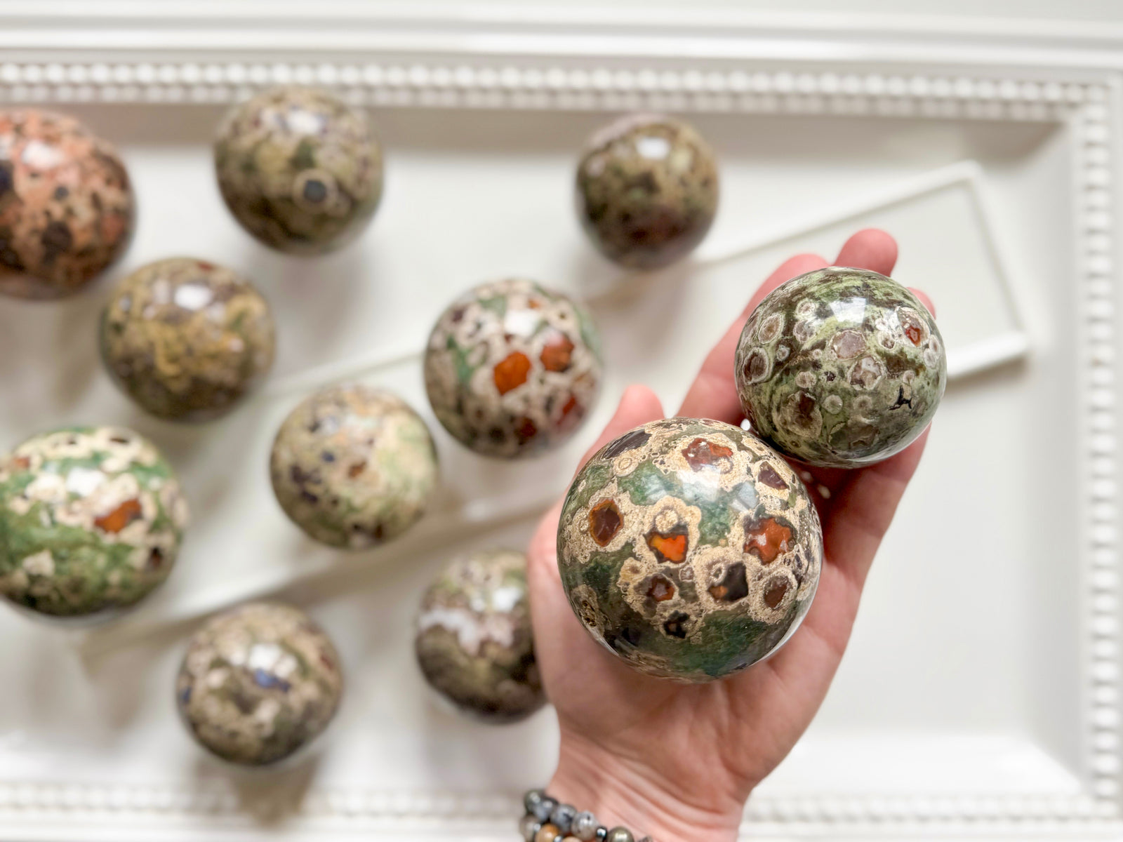 Green Rhyolite Sphere