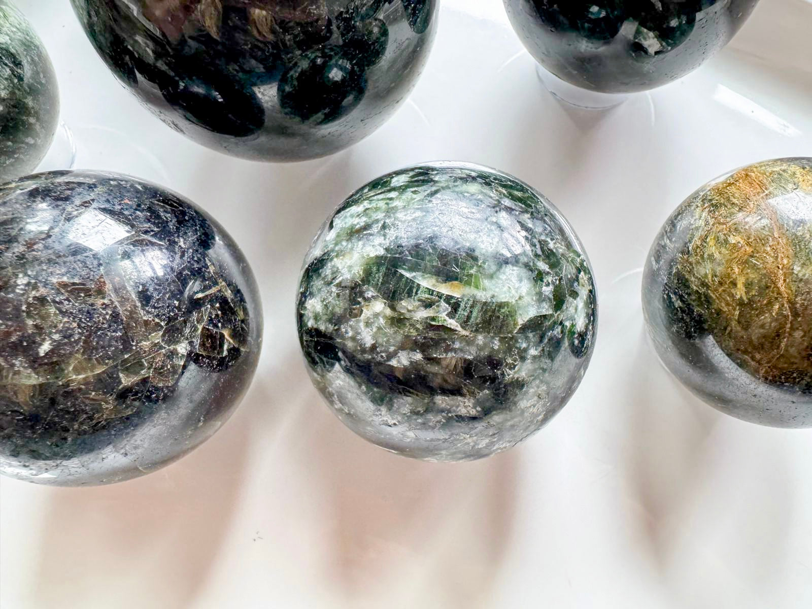 Green Tourmaline & Mica Sphere