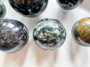 Green Tourmaline & Mica Sphere