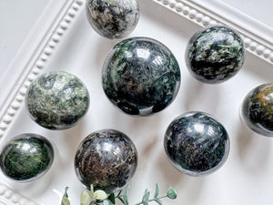 Green Tourmaline & Mica Sphere