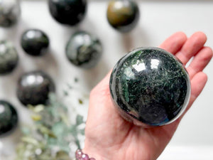 Green Tourmaline & Mica Sphere