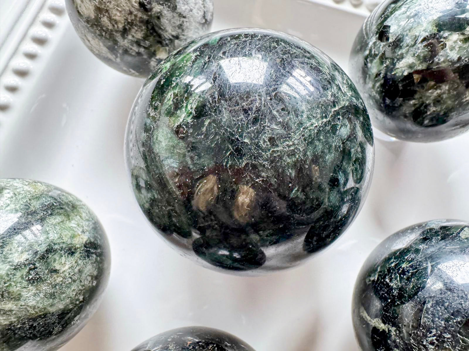 Green Tourmaline & Mica Sphere