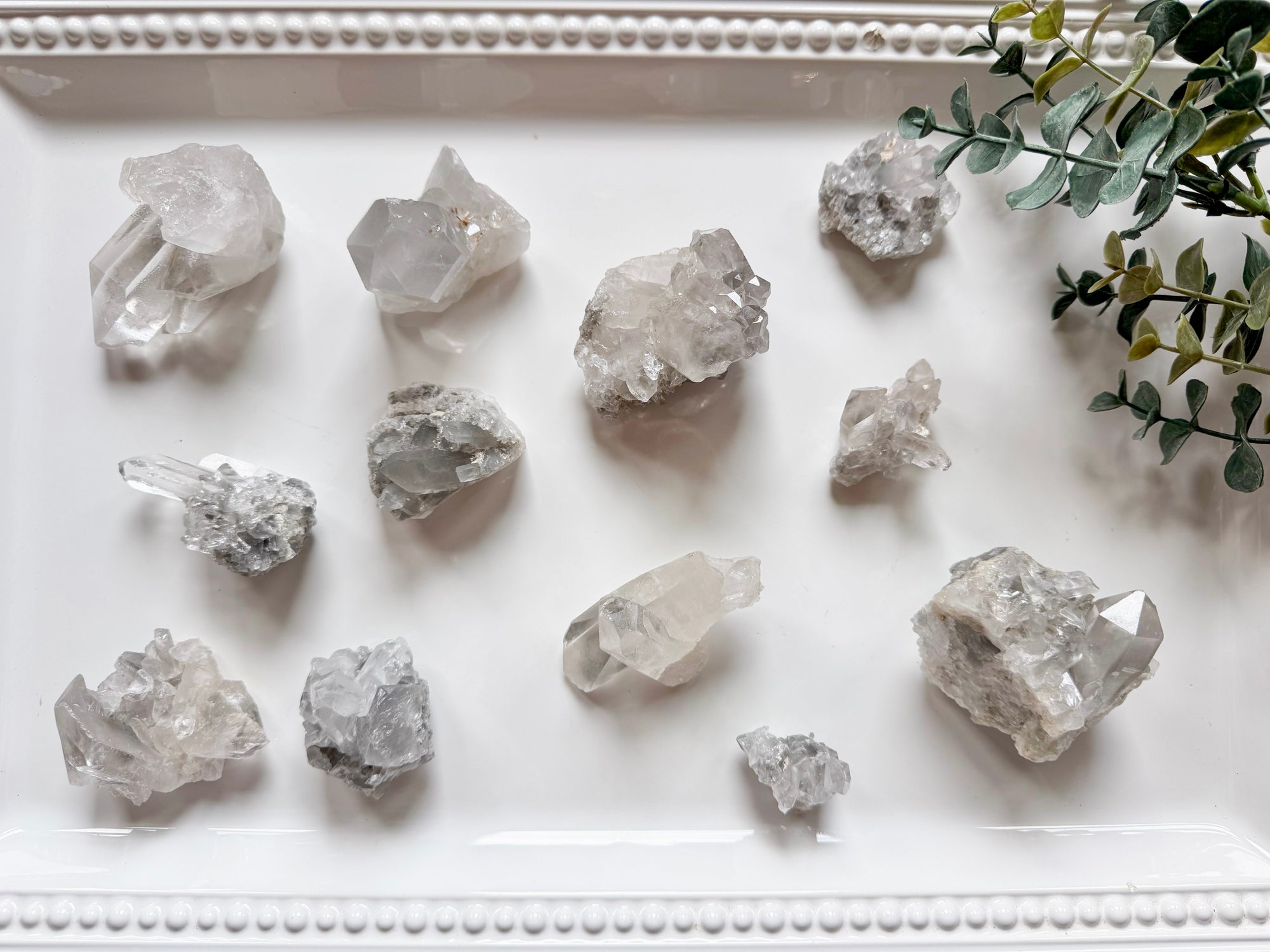 Grey Lithium Phantom Ghost Quartz Raw Clusters