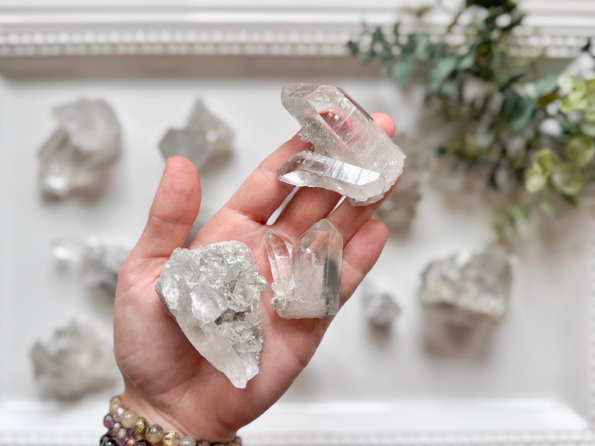 Grey Lithium Phantom Ghost Quartz Raw Clusters