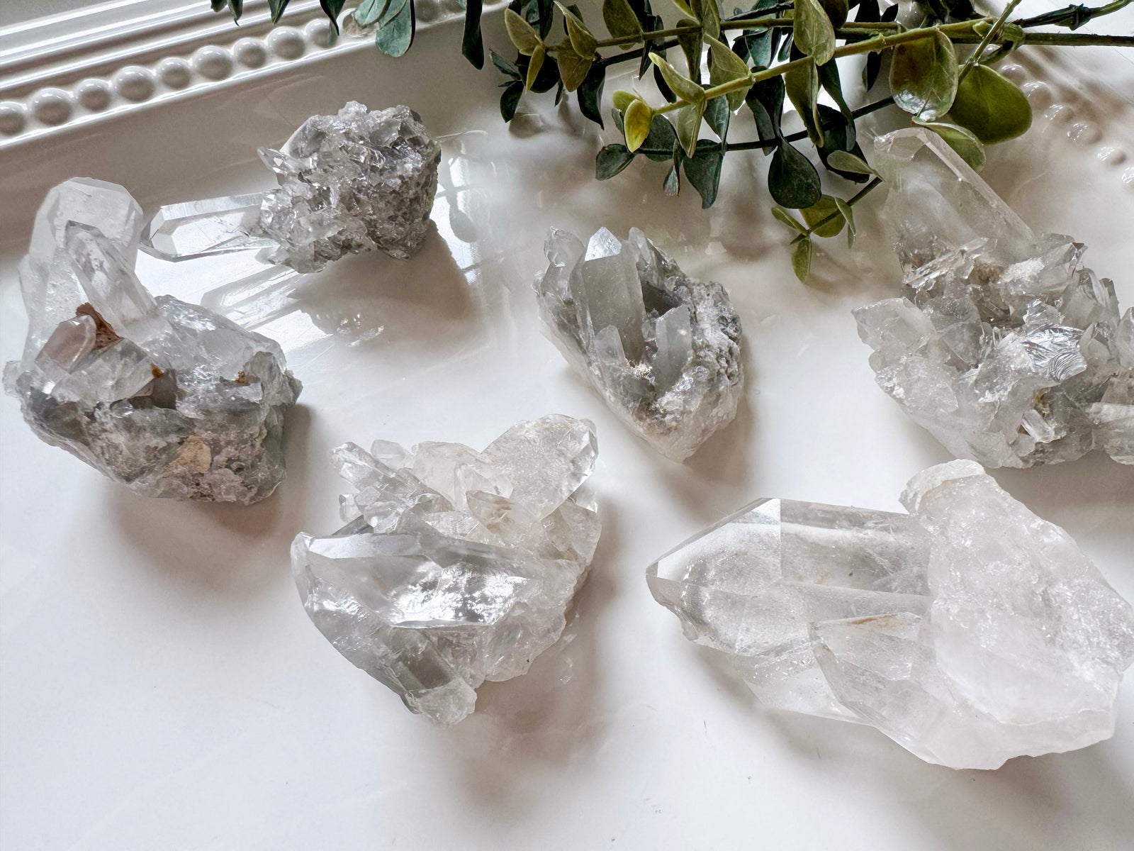 Grey Lithium Phantom Ghost Quartz Raw Clusters