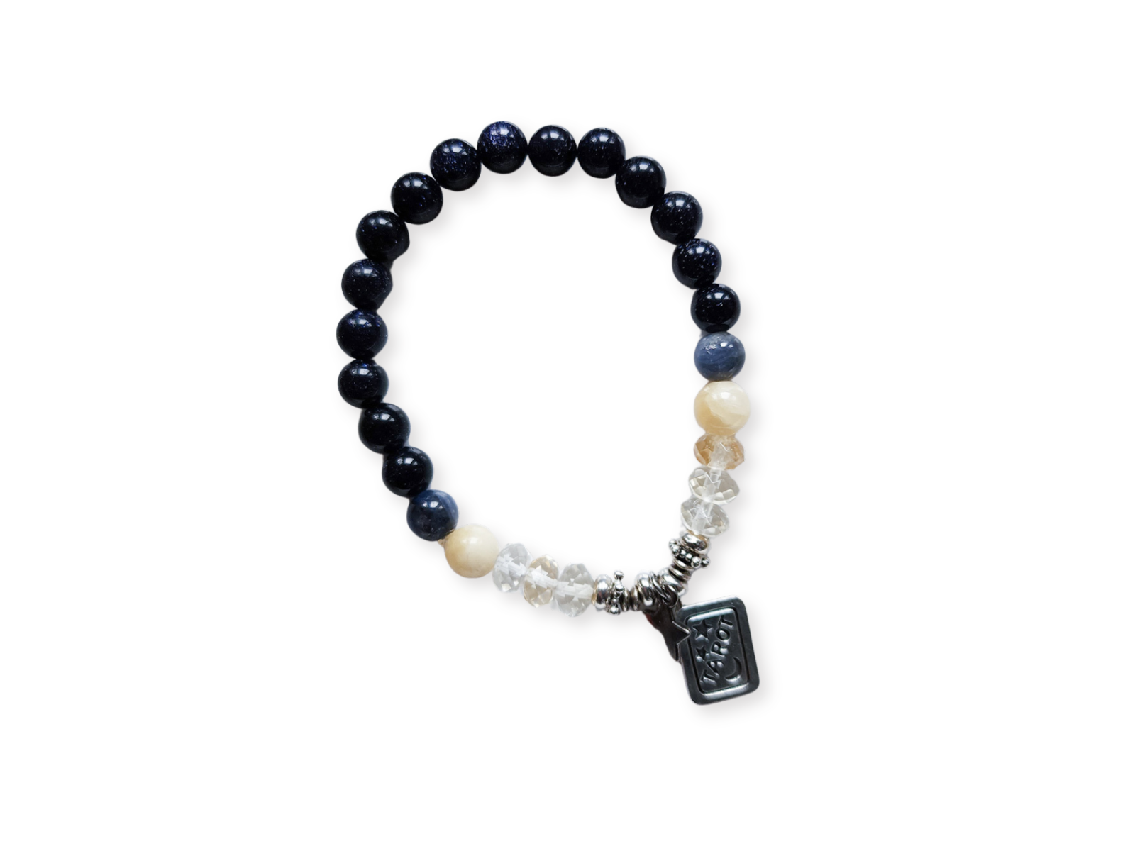 Halloween Collection || Blue Sandstone, Multi-Color Sapphire, Yellow Calcite & Citrine with Tarot Card Charm || Reiki Infused