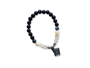 Halloween Collection || Blue Sandstone, Multi-Color Sapphire, Yellow Calcite & Citrine with Tarot Card Charm || Reiki Infused
