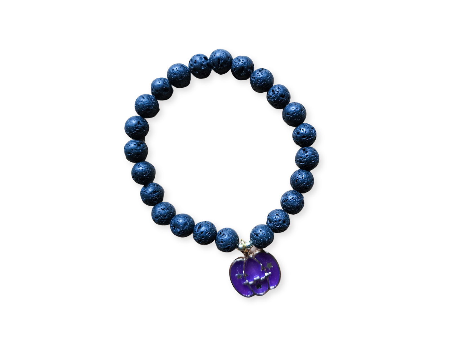 Halloween Collection || Lava Jack-o'-Lantern Beaded Bracelet || Reiki Infused